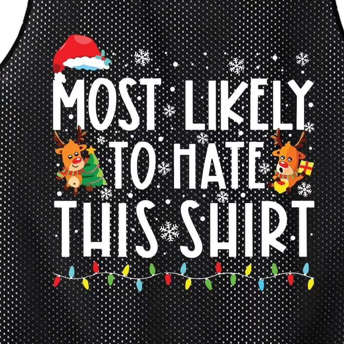 Most Likely To Hate Matching Christmas Funny Family Matching Mesh Reversible Basketball Jersey Tank