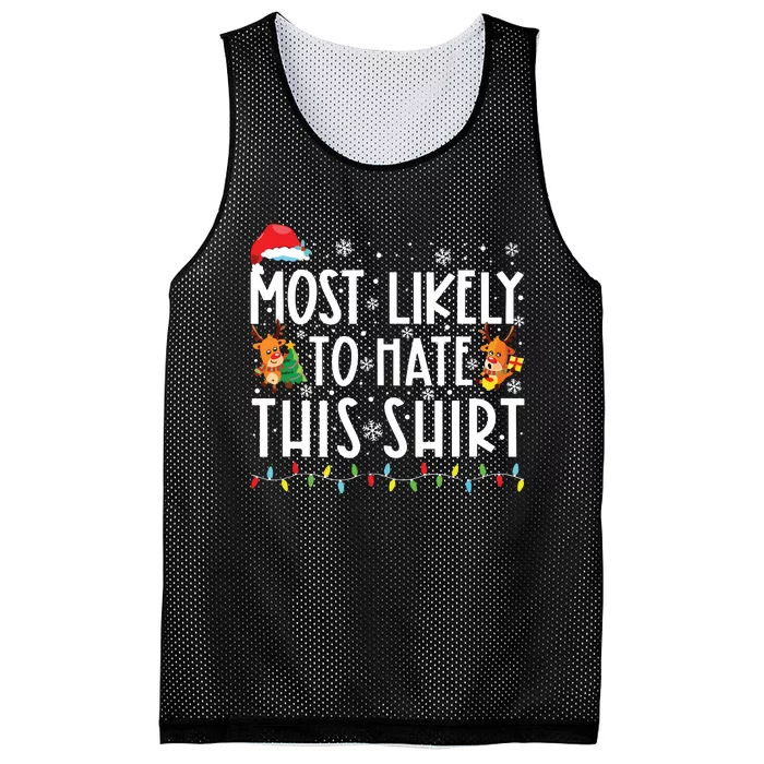 Most Likely To Hate Matching Christmas Funny Family Matching Mesh Reversible Basketball Jersey Tank