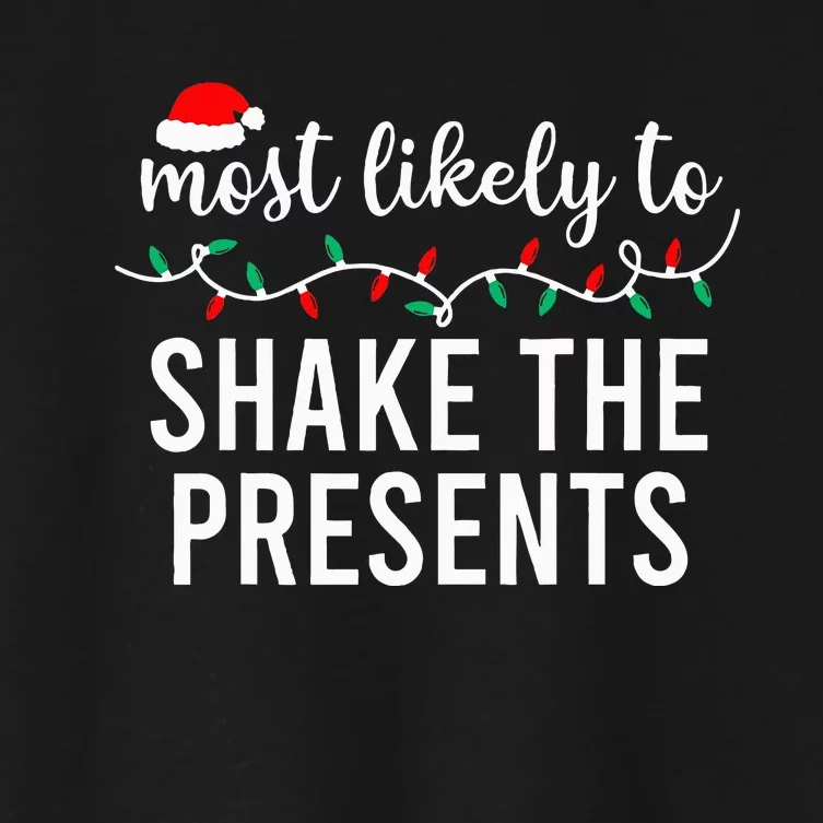 Most Likely To Christmas Matching Family Pajamas Funny Women's Crop Top Tee