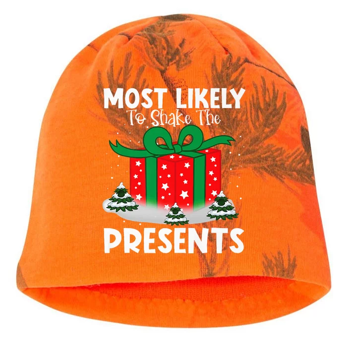 Most Likely To Shake The Presents Christmas Family Matching Kati - Camo Knit Beanie