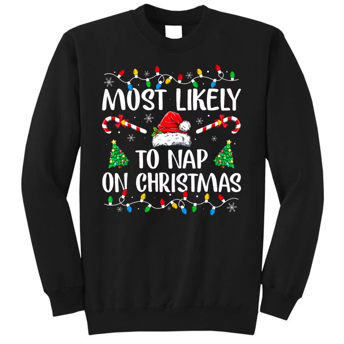 Most Likely To Nap On Christmas Family Matching Christmas Sweatshirt