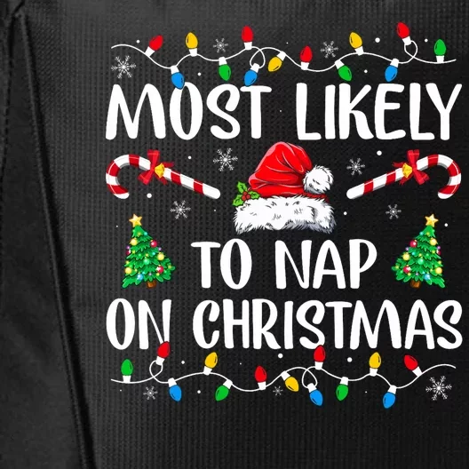 Most Likely To Nap On Christmas Family Matching Christmas City Backpack