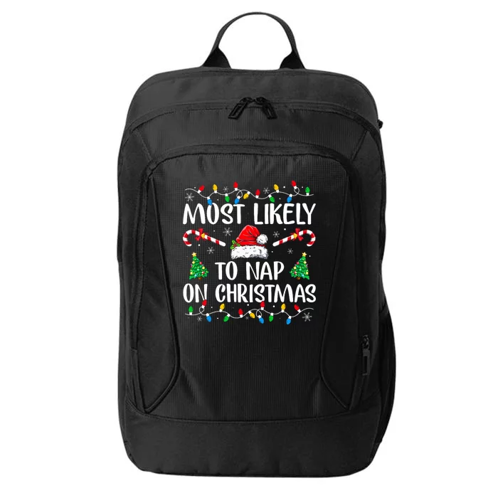 Most Likely To Nap On Christmas Family Matching Christmas City Backpack