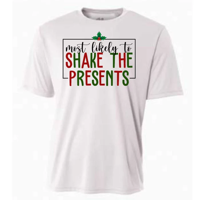 Most Likely To Shake The Presents Christmas Cooling Performance Crew T-Shirt