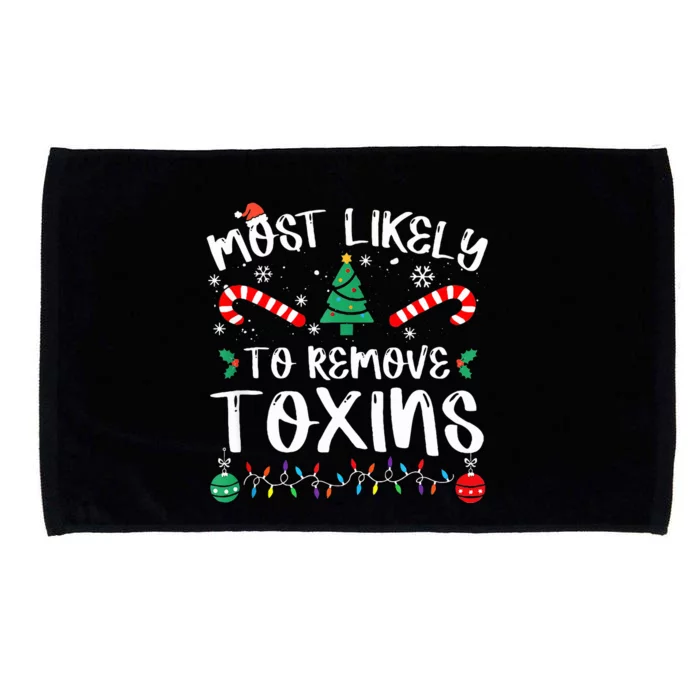 Most Likely To Remove Toxins Dialysis Nurse Christmas Xmas Microfiber Hand Towel