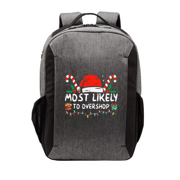 Most Likely To Overshop Shopping Family Crew Christmas Vector Backpack