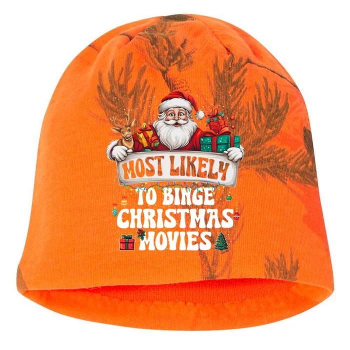 Most Likely To Binge Christmas Movies Family Matching Xmas Kati - Camo Knit Beanie