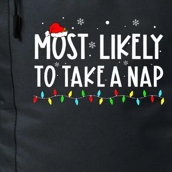 Most Likely To Take A Nap Family Xmas Pajama Christmas Daily Commute Backpack