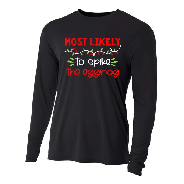 Most Likely To Shirt Funny Matching Family Christmas PJs Cooling Performance Long Sleeve Crew