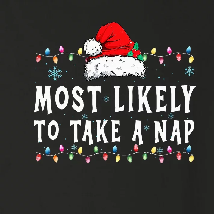 Most Likely To Take A Nap Funny Family Christmas Pajamas Toddler Long Sleeve Shirt