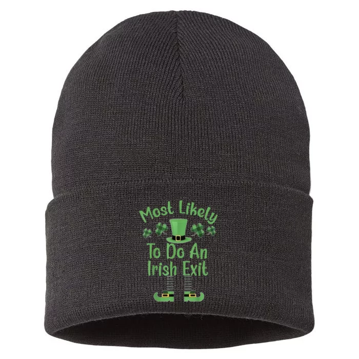 Most Likely To Do An Irish Exit Sustainable Knit Beanie