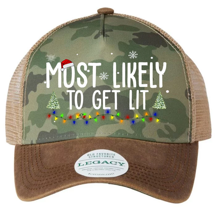 Most Likely To Get Lit Funny Christmas Legacy Tie Dye Trucker Hat