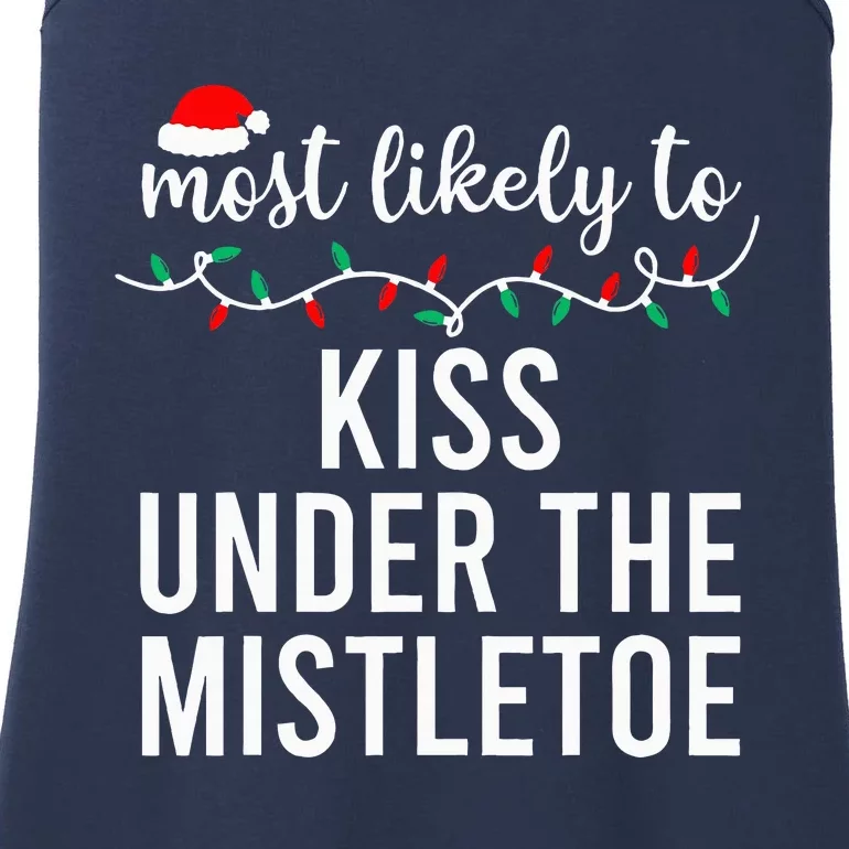 Most Likely To Christmas Matching Family Pajamas Ladies Essential Tank