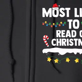 Most Likely To Read On Christmas Family Group Matching Xmas Full Zip Hoodie