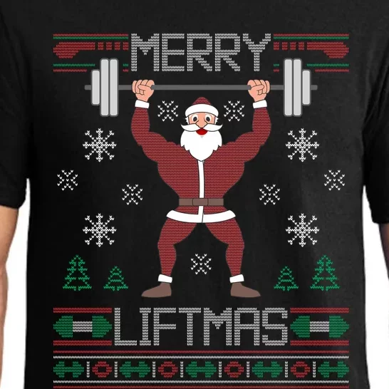 Merry Liftmas Ugly Christmas Sweater Santa Claus Gym Workout Gift Pajama Set