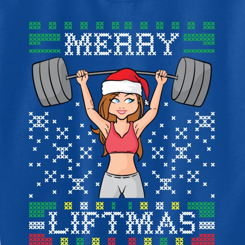 Merry Liftmas Ugly Christmas Sweater Miss Santa Gym Workout Cool Gift Kids Sweatshirt