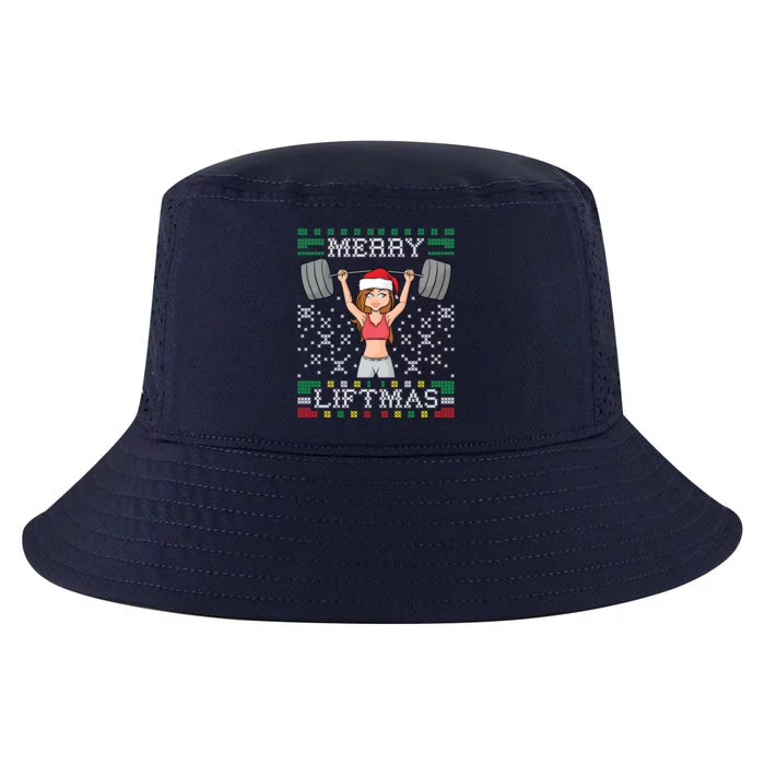 Merry Liftmas Ugly Christmas Sweater Miss Santa Gym Workout Cool Gift Cool Comfort Performance Bucket Hat