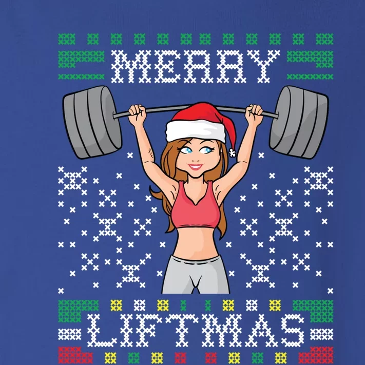 Merry Liftmas Ugly Christmas Miss Santa Gym Workout Gift Toddler Long Sleeve Shirt