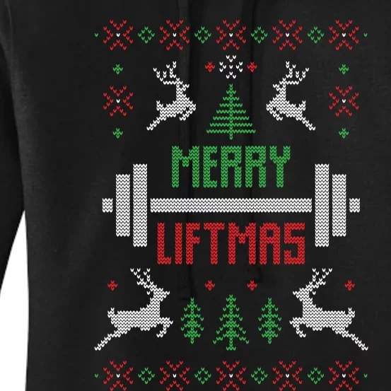 Merry Liftmas Ugly Christmas Women's Pullover Hoodie