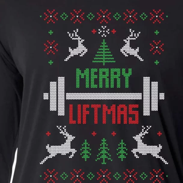 Merry Liftmas Ugly Christmas Cooling Performance Long Sleeve Crew