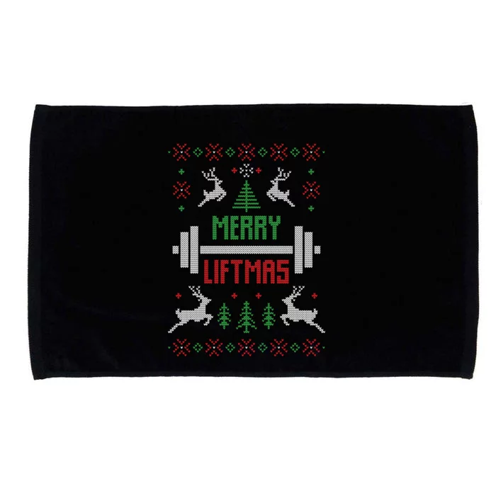 Merry Liftmas Ugly Christmas Microfiber Hand Towel