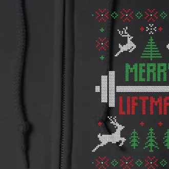 Merry Liftmas Ugly Christmas Full Zip Hoodie