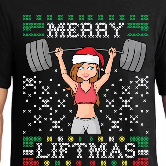 Merry Liftmas Ugly Christmas Sweater Miss Santa Gym Workout Great Gift Pajama Set