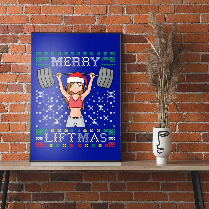 Merry Liftmas Ugly Christmas Sweater Miss Santa Gym Workout Great Gift Poster