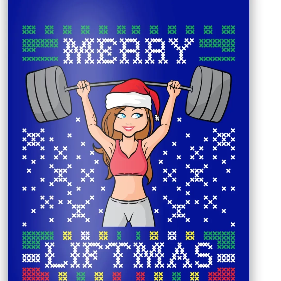 Merry Liftmas Ugly Christmas Sweater Miss Santa Gym Workout Great Gift Poster