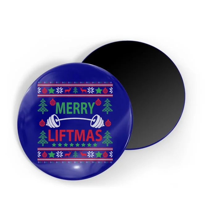 Merry Liftmas Ugly Christmas Sweater Gym Workout Gift Magnet