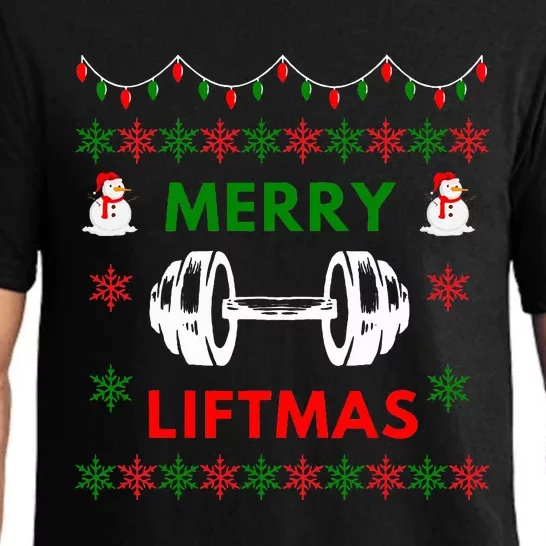 Merry Liftmas Ugly Christmas Sweater Gym Gift Pajama Set