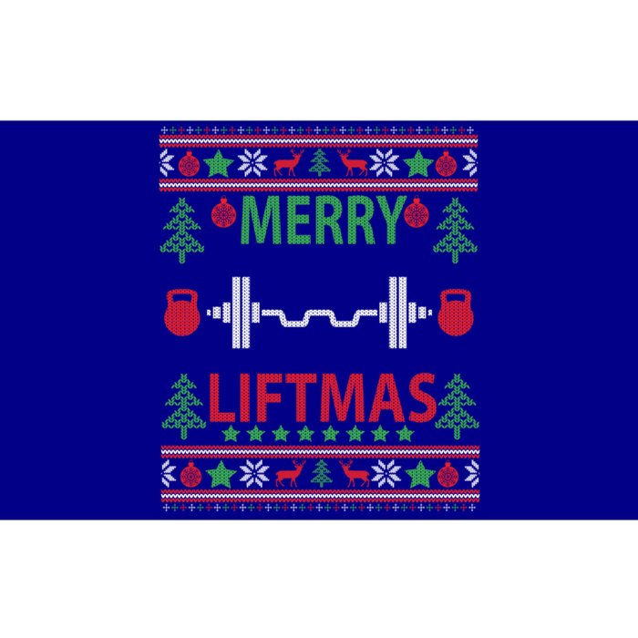 Merry Liftmas Ugly Christmas Sweater Gym Workout Gift Bumper Sticker