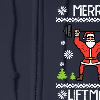 Merry Liftmas Ugly Christmas Xmas Workout Gym Bodybuild Full Zip Hoodie