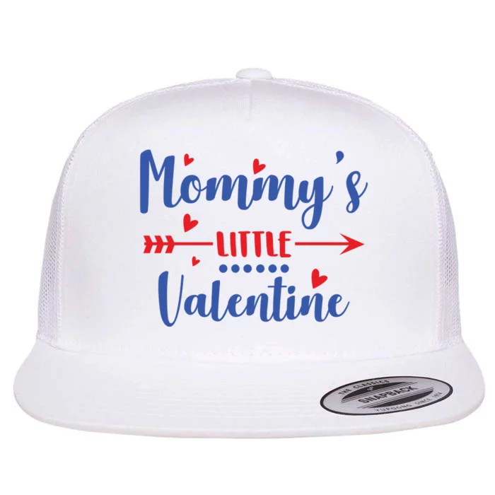 Mommy's Little Valentine Cute Holiday Flat Bill Trucker Hat