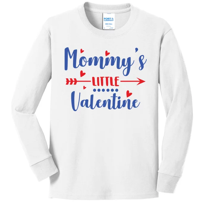 Mommy's Little Valentine Cute Holiday Kids Long Sleeve Shirt