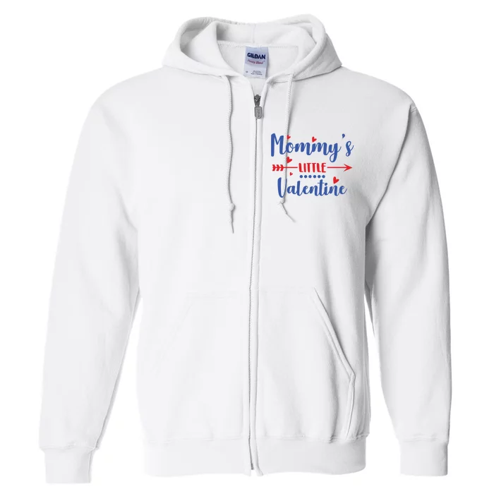 Mommy's Little Valentine Cute Holiday Full Zip Hoodie