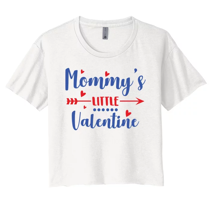 Mommy's Little Valentine Women's Crop Top Tee