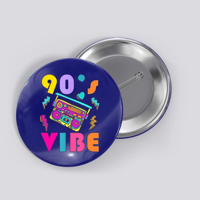 Music Lover Vintage 90s Vibe 90s I Heart The Nineties Button