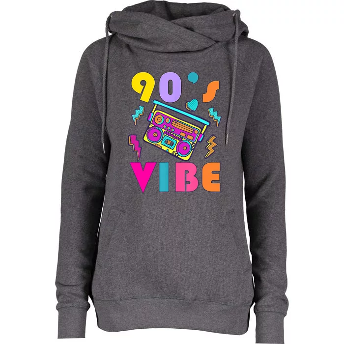 Music Lover Vintage 90s Vibe 90s I Heart The Nineties Womens Funnel Neck Pullover Hood