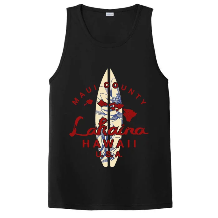 Maui Lahaina Vintage Hawaiian Islands Hawaii Performance Tank