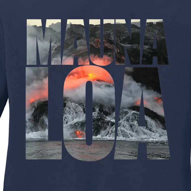 Mauna Loa Volcano Eruption Tourism Souvenir Ladies Long Sleeve Shirt