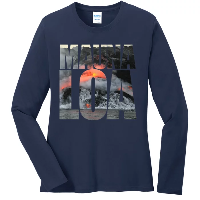 Mauna Loa Volcano Eruption Tourism Souvenir Ladies Long Sleeve Shirt