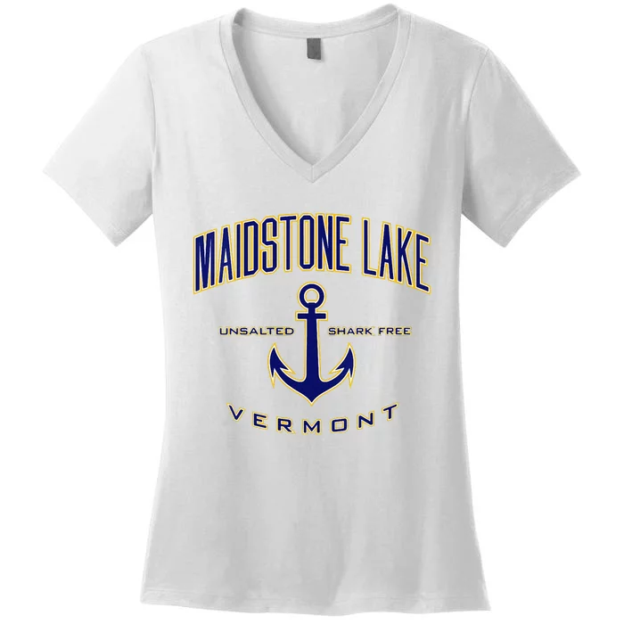 Maidstone Lake Vt Women's V-Neck T-Shirt