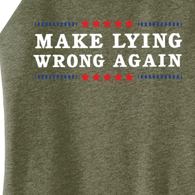 Make Lying Wrong Again Anti Trump Women’s Perfect Tri Rocker Tank