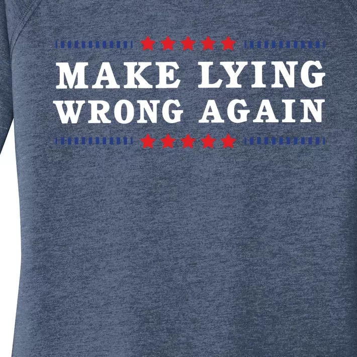 Make Lying Wrong Again Anti Trump Women's Perfect Tri Tunic Long Sleeve Shirt