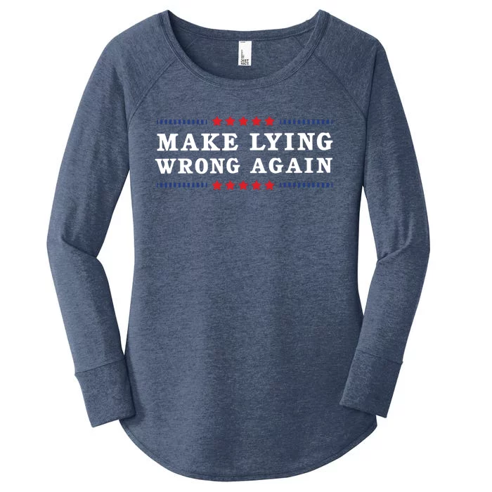 Make Lying Wrong Again Anti Trump Women's Perfect Tri Tunic Long Sleeve Shirt