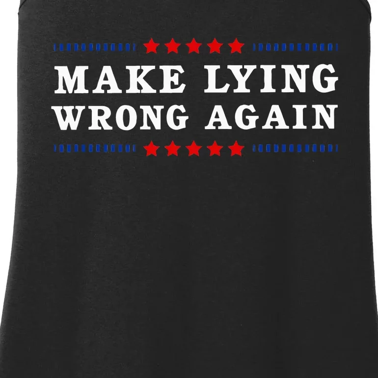 Make Lying Wrong Again Anti Trump Ladies Essential Tank