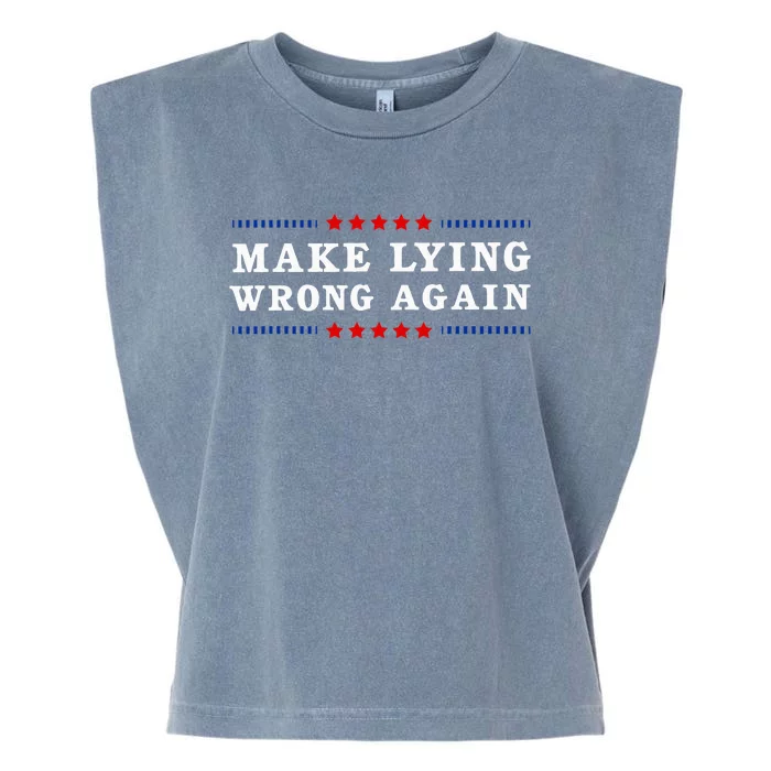 Make Lying Wrong Again Anti Trump Garment-Dyed Women's Muscle Tee