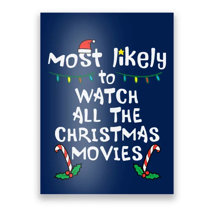 Most Likely Watch Christmas Movie Xmas Family Matching Poster