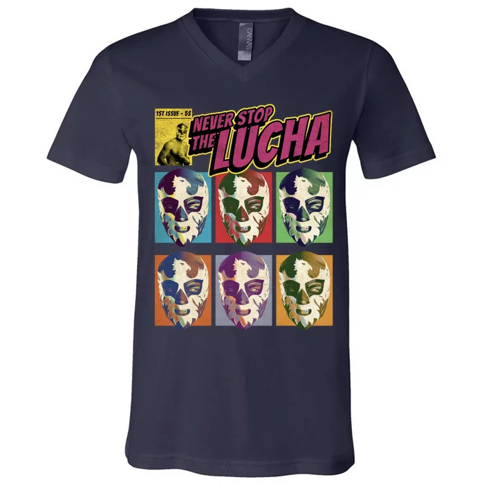 Mexican Lucha Wrestling V-Neck T-Shirt